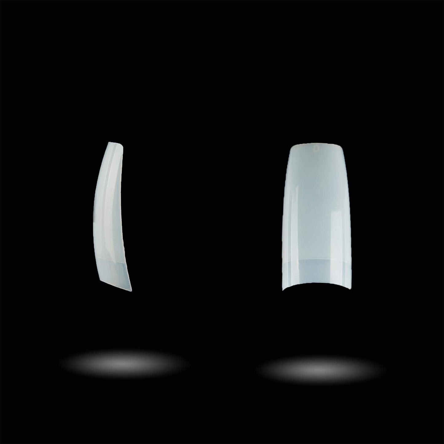 French Acrylic False Nail Tips, 1000PCS Fake Nail Shape Artificial False Nails Tips 10 Sizes with Case for Nail Art Salons (Clear+Natural)