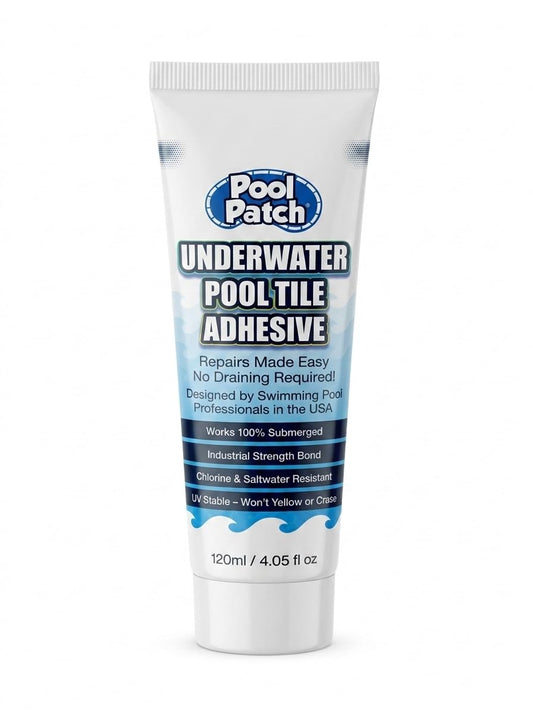 Pool Patch Underwater Pool Tile Adhesive (4 oz) – Waterproof Pool Tile Setting Paste – Professional Strength Adhesive for Ceramic, Mosaic & Stone – Works 100% Submerged, No Need to Drain Pool