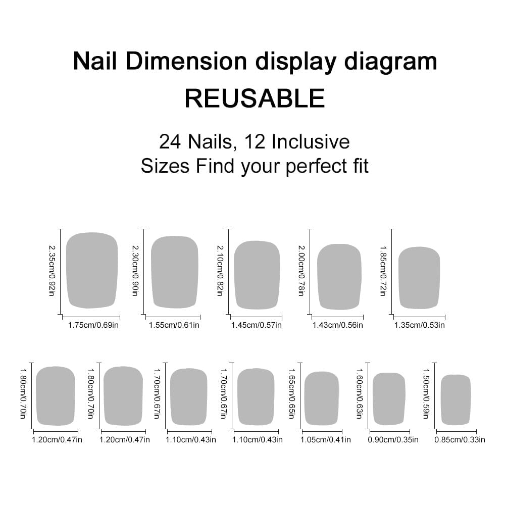 plalely Square Press on Nails Short Brown Stick on Nail Tips Cute Bear and Flower Nails Press ons Press on False Nails for Women 24pcs