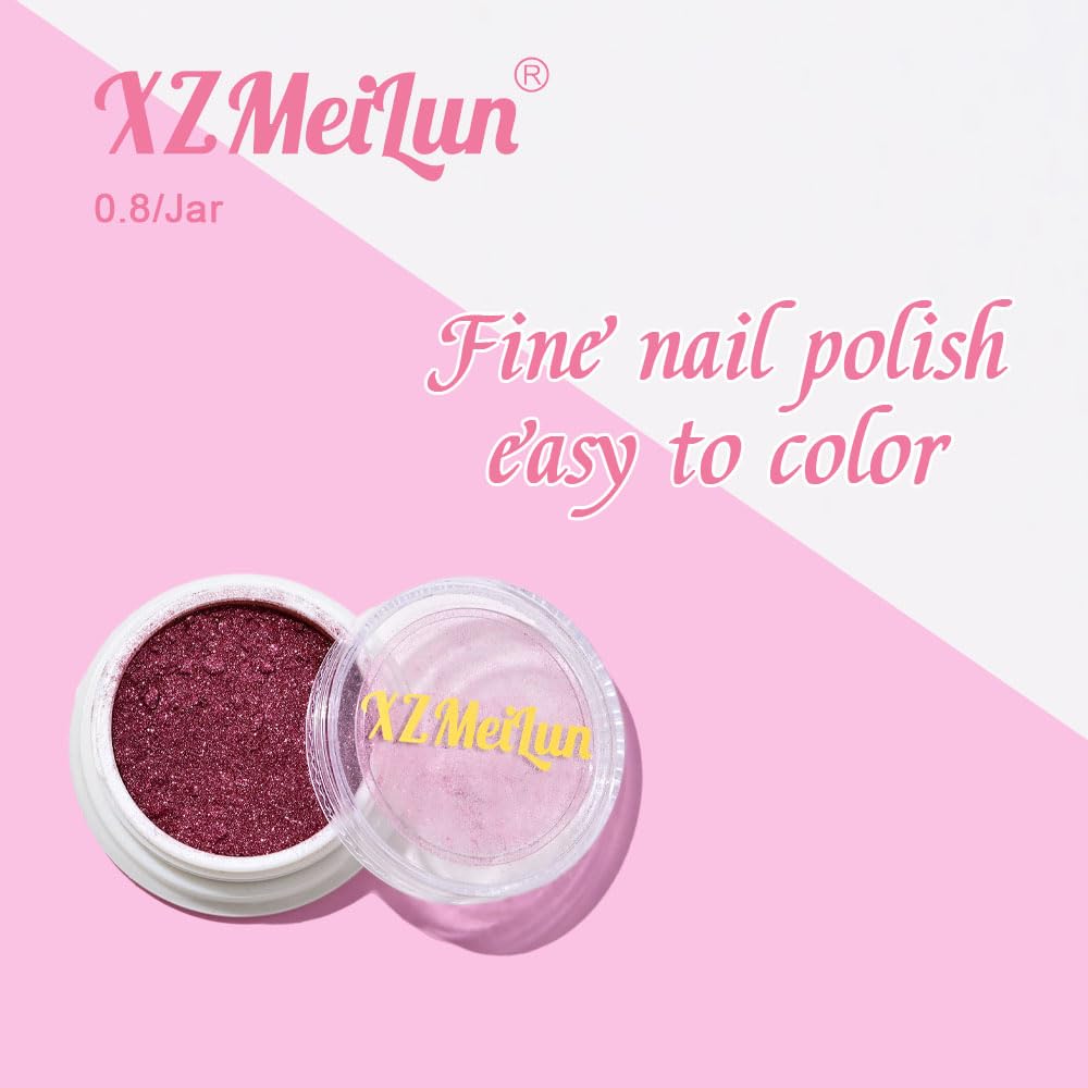 XZMeiLun Chameleon Chrome Nail Powder, Big-Capacity 0.8g Aurora Purple Turns Green Mermaid Aurora Powder Pigment Pearlescent Nail Art Glitter Decoration, Can mixed With Builder Gel Nail Polish For Use