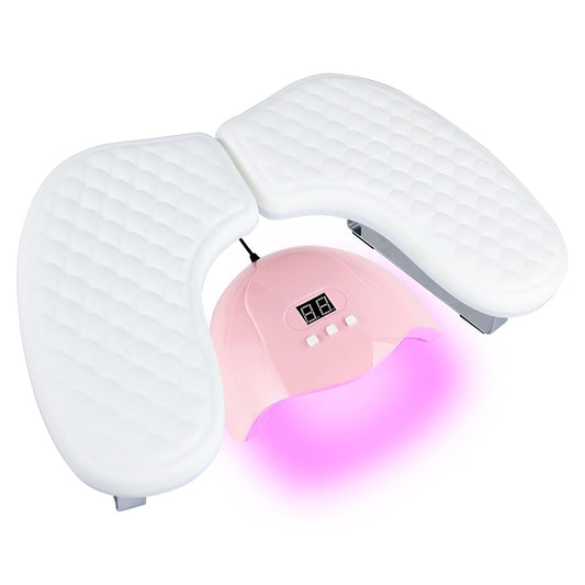 Nail Arm Rest for Nails Tech, BORNBYME Update PU Leather Fish Pattern U-shaped Hand Nail Stand Rest for Manicure, White
