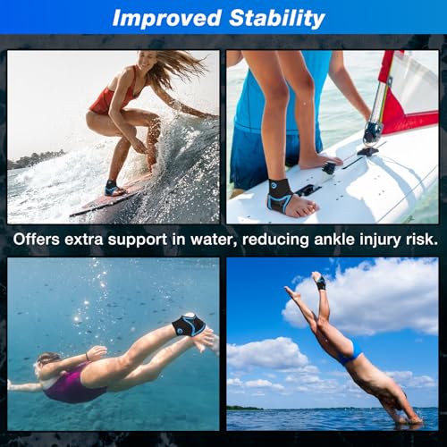Nvorliy AquaSkin Pro Ankle Brace, Quick-Dry & Chlorine-Resistant Ankle Sleeve for Swimming, Surfing, Diving, Paddle Boarding & Aquatic Recovery–Ultra-Thin Support for Men & Women (Right, XL)