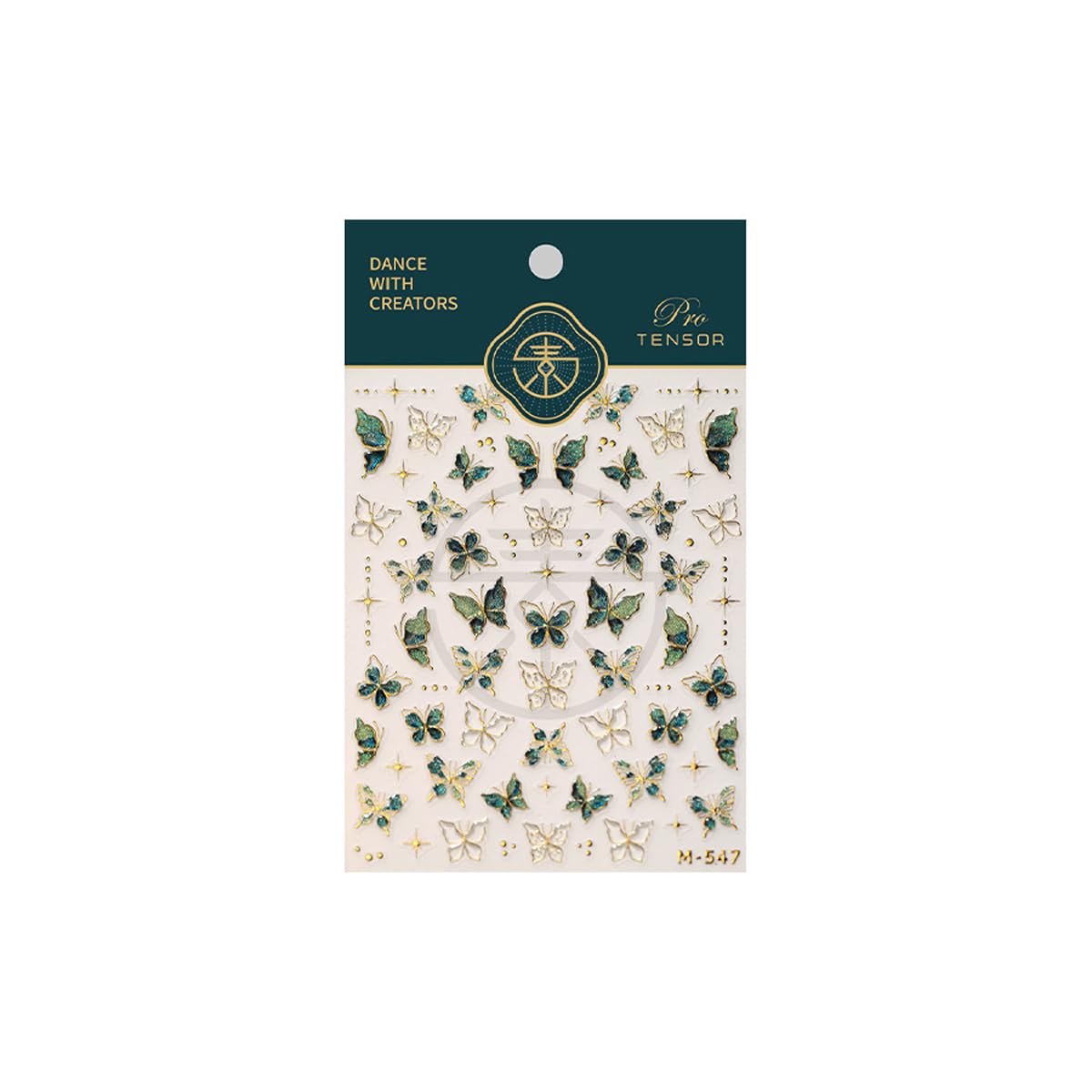 Green Butterfly Nail Stickers 5D Embossed Nail Art Butterfly Nail Decals with Gold Accent Spring Stickers for Nails Designs Self Adhesive Nail Art Supplies for Women Girls DIY Manicure 1 Sheet