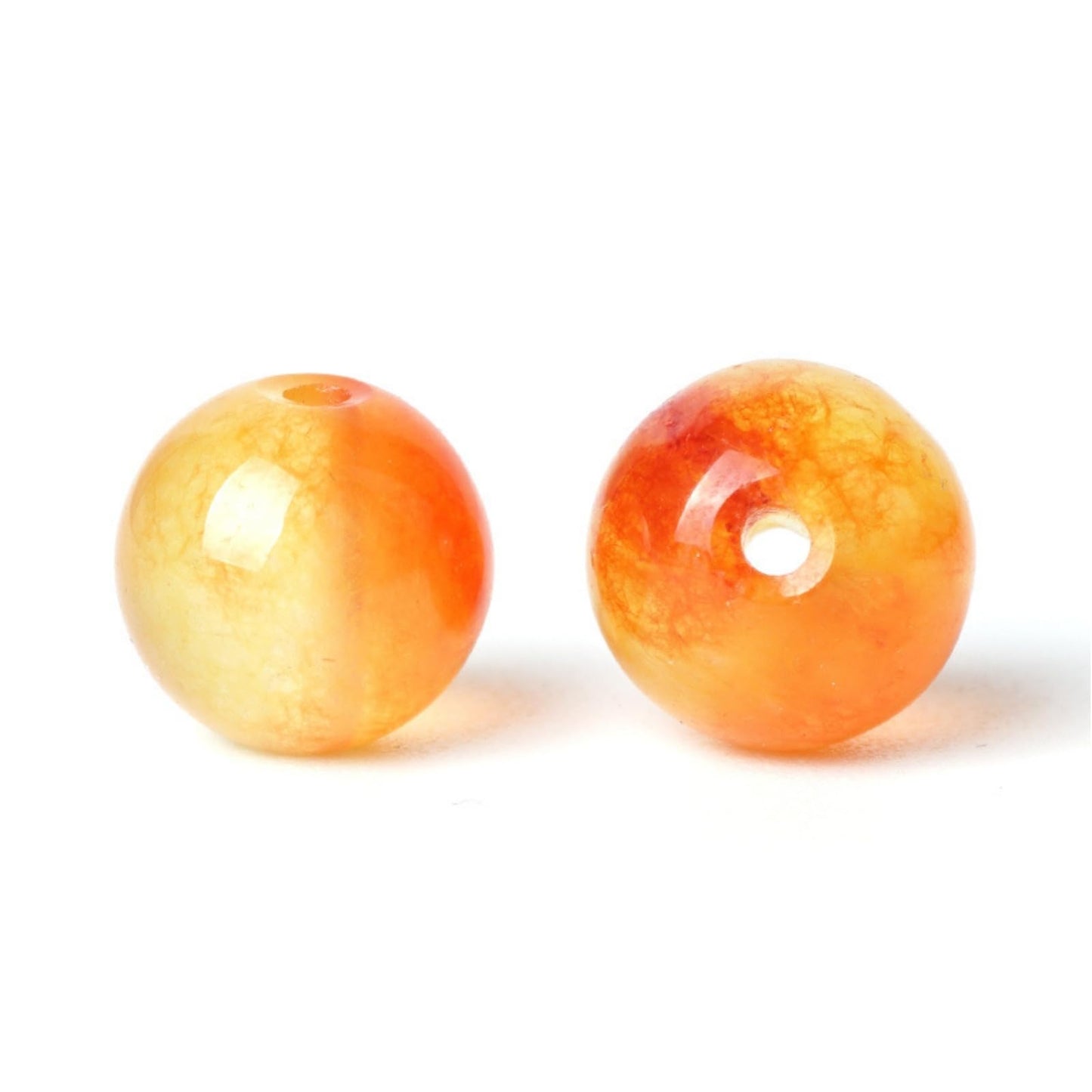 100Pcs Natural Stone 8mm Orange Jasper Round Loose Gemstone Energy Healing Beads Hole Size 1mm DIY Smooth Beads for Bracelet Necklace Earrings Jewelry Making