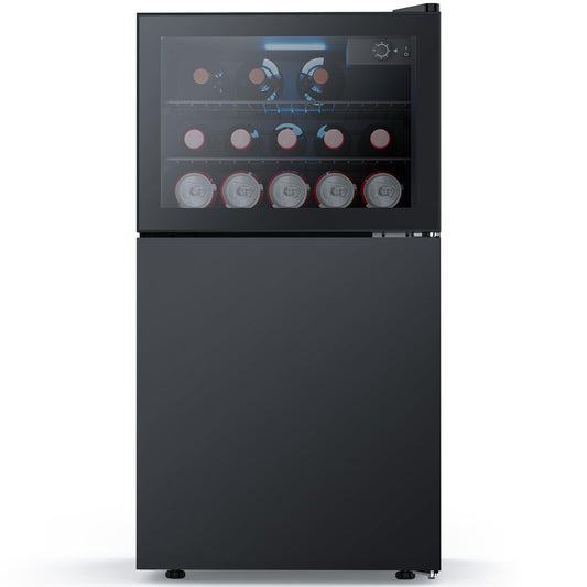 Electactic Beverage Refrigerator with Freezer, 2.6 Cu.Ft Compact Refrigerator, Reversible Door, Adjustable Thermostat, Mini Fridge for Bedroom, Office