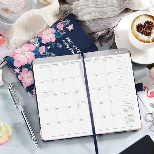 2026-2028 Pocket Calendar - 3 Year Monthly Planner from January 2026 - December 2028, 6.3" x 3.8", 2026-2028 MonthlyPlanner with 61 Notes Pages, Inner Pocket, Pen Loop, Elastic Closure