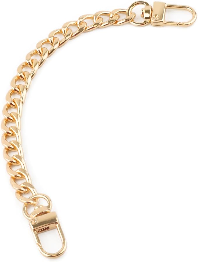 Gold Purse Chain Strap, 7.9 Inch Replacement Bag Chain, Metal Braided Chain Strap for DIY Handbag Shoulder Crossbody Bag(Gold)