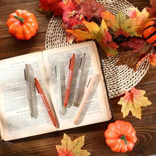 200 Sets Thanksgiving Gifts Bulk Thanksgiving Party Favors Fall Ballpoint Pen Autumn Greeting Thank You Poem Cards Motivational Fall Gifts for Coworkers Employee Teacher Women Friends