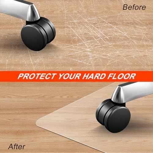 Vicwe Chair Mat for Hardwood Floor, 46¡± x 60¡± Large Office Chair Mats, Clear Floor Protector Mat, Easy Rolling Chair Mats for Office Home, Easy to Clean (Rectangle)