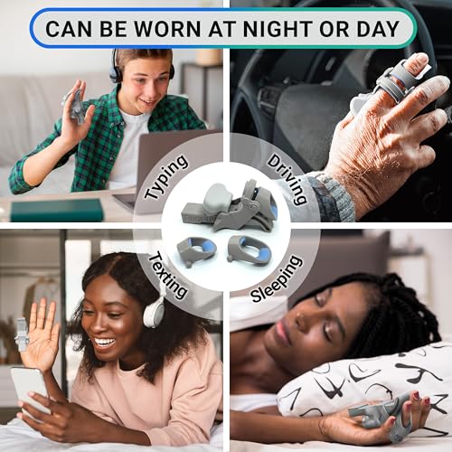 Finger Straightener | PIP Extension Orthosis/Splint For Bent Fingers, PIP Flexion Contractures | Adjustable Joint Stretcher Device | Made in USA | Gray/X-Small