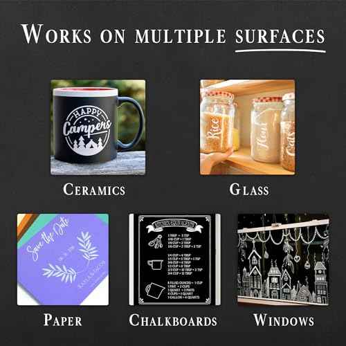 2 Extra Fine Tip White Chalk Markers | 1mm Tip | For Windows, Blackboard, Dry Erase Board, Chalkboards, Glass, Easy Erase | White Chalk Pens Fine Tip