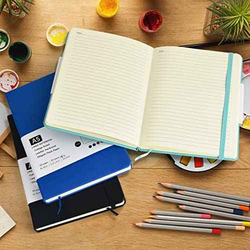 12 Pack Journal Notebooks College Ruled Notebook Classic Leather Hardcover Lined Journals for Writing Office School Home Business, 8.3¡± x 5.5¡±, 100GSM Thick Paper, 160 Pages (Multicolor, A5)