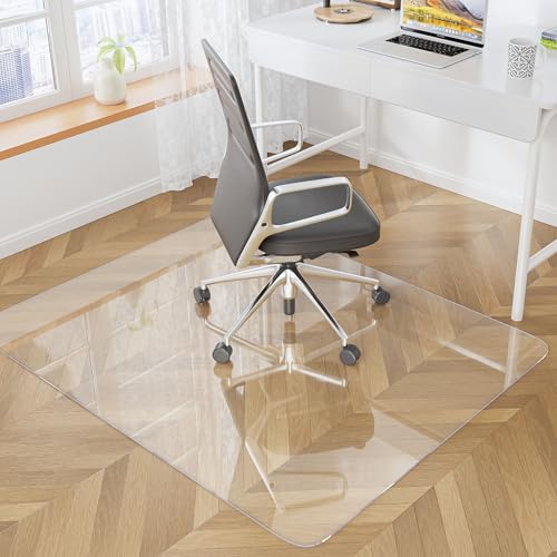 Office Chair Mat for Medium Pile Carpets, 36" x 60" Delivered Flat Desk Floor Mat for Carpeted Floors - Easy Chair Rolling, Heavy Duty Studded Computer Chair Mat for Carpet