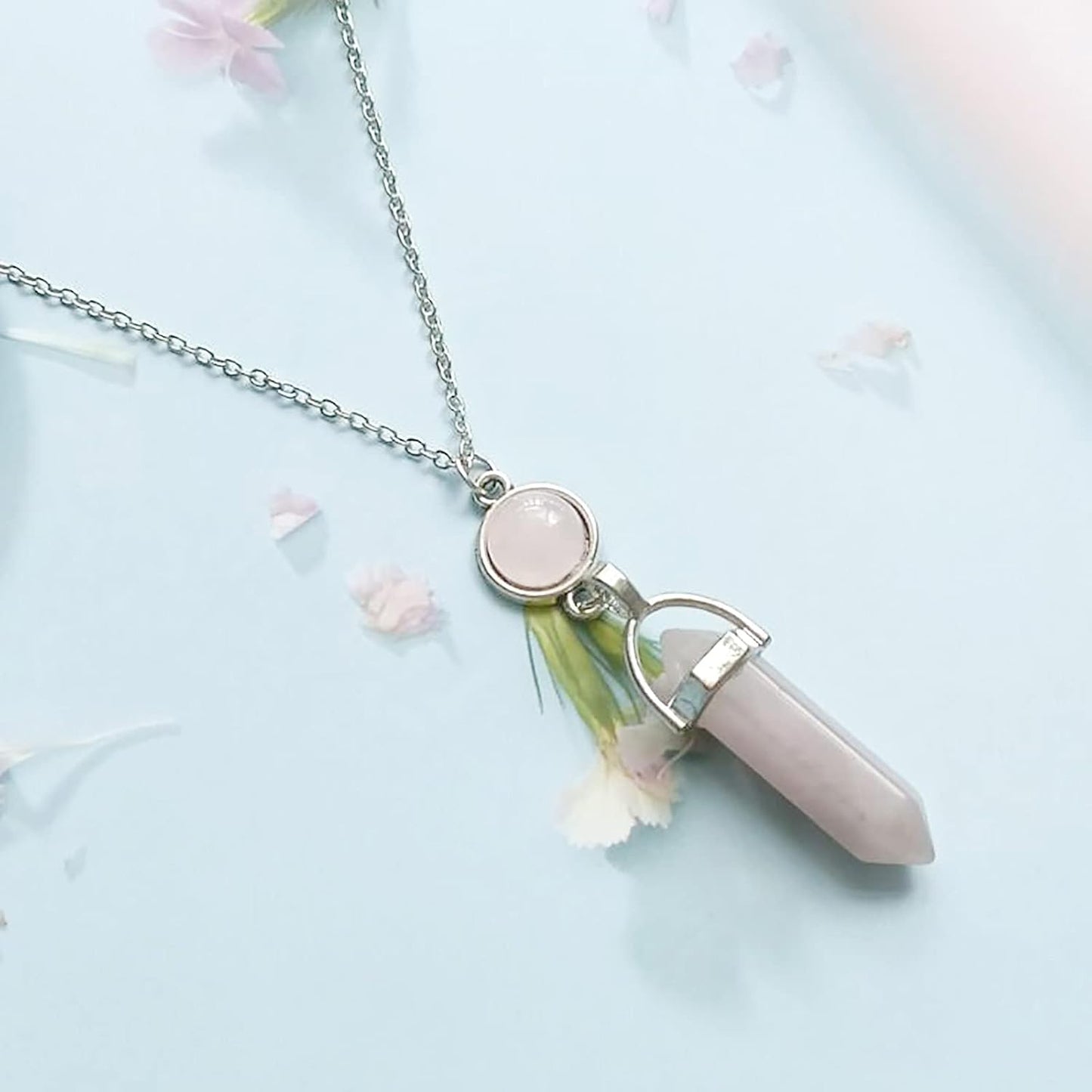 Turquoise Crystal Necklace for Women Hexagonal Healing Gemstone Spiritual Energy Pendant Necklace Jewelry for Women