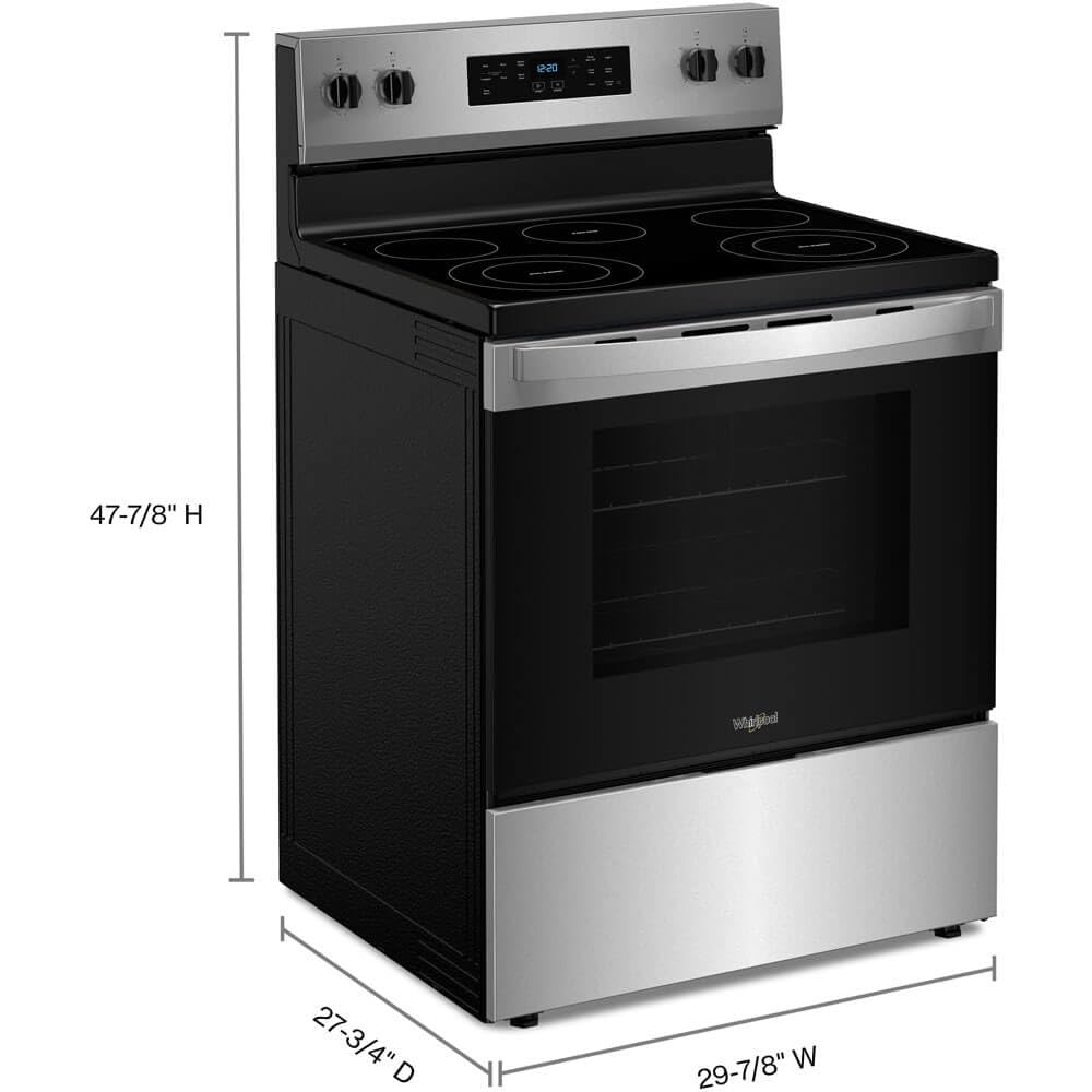 Whirlpool WFES3330RS 5.3 Cu. Ft. Stainless Freestanding Electric Range