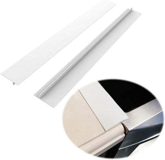Silicone Kitchen Stove Counter Gap Covers, Heat Resistant Kitchen Counter Gap Non-Tacky Filler Seals Spills Between Counter, Stovetop, Oven, Washer, Set of 2 (21 Inches, White) by Gosmol