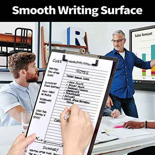 Sooez 2 Pack Plastic Clipboard with Pen Holder, [10% Thicker] Clip Boards 8.5x11 with Low Profile Clip, Cute Nursing Clipboards, Kids Clipboards for School & Drawing, Standard Letter Size/ A4, Black