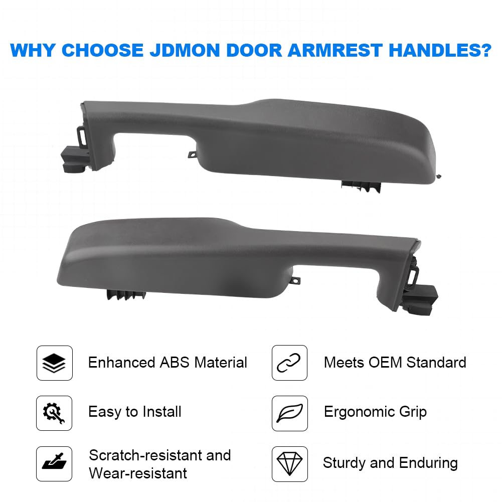 JDMON Front Left Driver Right Passenger Interior Door Armrest Handle Replacement for 1999-2006 Chevy Suburban Avalanche Tahoe GMC Yukon Cadillac Escalade Replacement for 88981547 15703701 Dark Gray