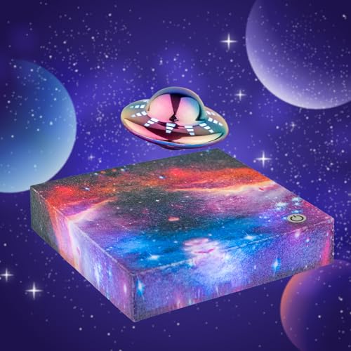Levitating UFO Lamp - 360¡Æ Floating & Automatic rotation with RGB Color-Changing, Silent Magnetic Galaxy Night Light, Cool Tech Gadgets for Bedroom/Office Decor, Unique Gifts for Women/Kids/Teens