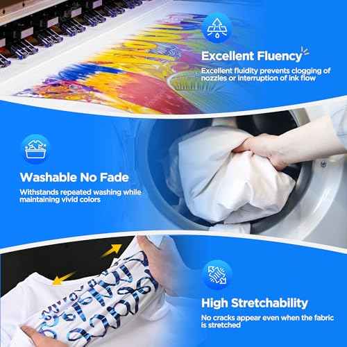 PUNEHOD DTF Ink 600ML - Premium DTF Transfer Ink for PET Film, Refill Ink for DTF Printer L1800 R1390 L805 L800 XP600 TX800, Size: 6 * 100ml (CMYKW+White)
