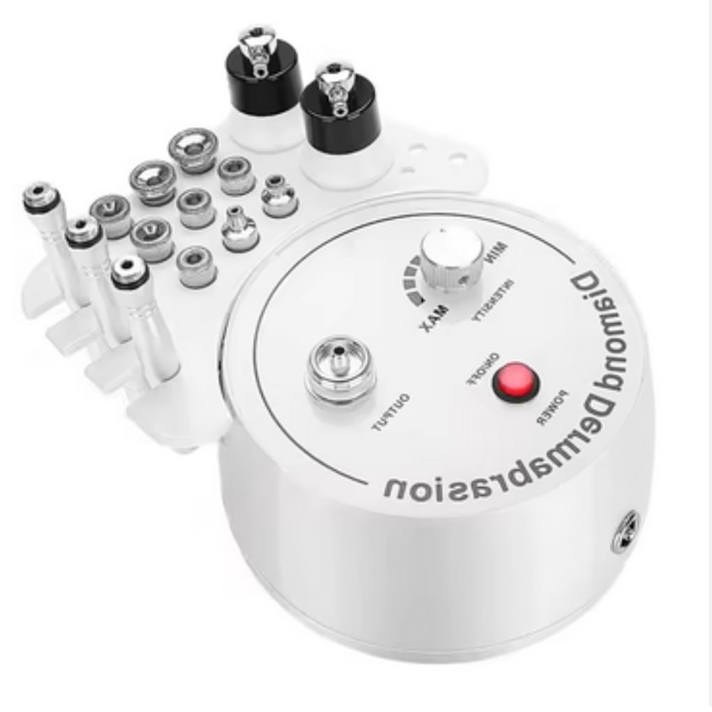 Diamond Microdermabrasion Machine，3 in 1 Demabrasion Facial Peeling with Vacuum Glass Tube Spray Bottle Skin Care Device for Salon Personal Home Use