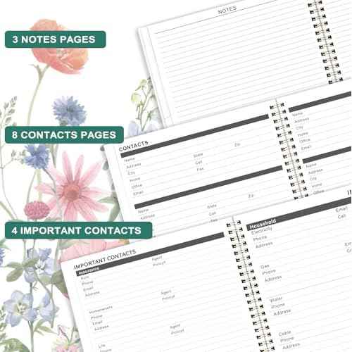 2026-2028 Monthly Planner- 3 Year Planner 2026-2028, Jan. 2026 - Dec. 2028, 3 Year Calendar 2026-2027-2028 monthly planner, 9" x 11", 36 Month Calendar with Colourful Tabs + Back Pocket - Flowers