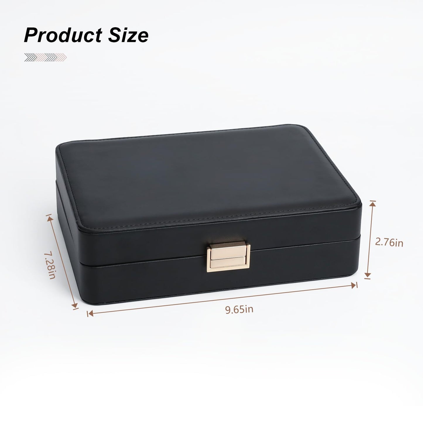 V-LAFUYLIFE Jewelry Box Travel Jewelry Organizer Case for Women | Portable Storage for Earrings, Necklaces, Rings, Bracelets Gift Ready Box Black