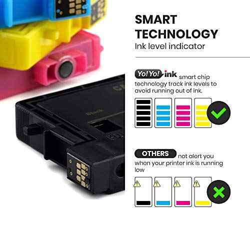 YoYoink 5-Pack Remanufactured Ink Cartridge Replacement for Epson T202XL 202 XL (2 Black, 1 Cyan, 1 Magenta, 1 Yellow)