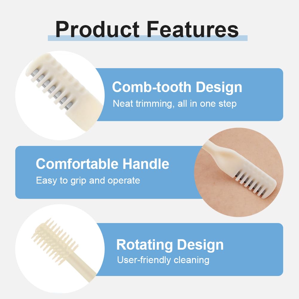 Nasal Hair Cutter, 2025 Upgraded Portable Manual Nasal Hair Trimmer for Women Men, Travel Essentials Nose Hair Remover Grooming Tool for Daily Use Halloween Christmas Gifts (White, 3 Pcs)