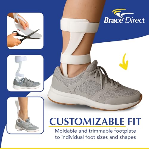 Brace Direct Semi-Rigid Leaf Spring AFO for Foot Drop - Lightweight Posterior Ankle-Foot Orthosis - Trimmable Fit (Women’s Left)