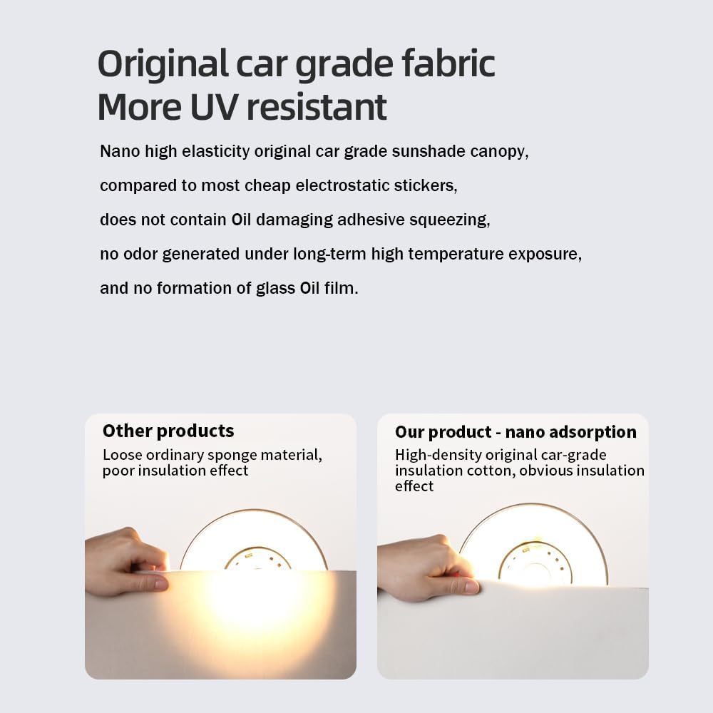 LAST CALL Foldable Sunroof Sunshade Compatible for Volvo 2018-2024 XC60 Accessories, UV and Heat Reflective Roof Sunshade for XC60 Accessories Sunroof Shade (Beige)