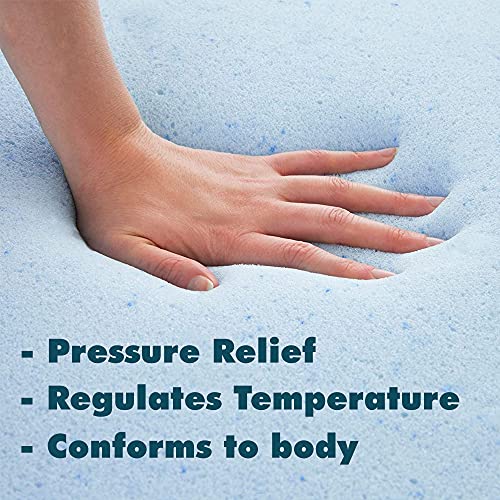 Foamma 6" x 24" x 24" Gel Memory Foam with High-Density Base, Cooling Pressure Relief, Cushion Filler for Couches and Chairs, Memory Foam Pad for Furniture Stuffing