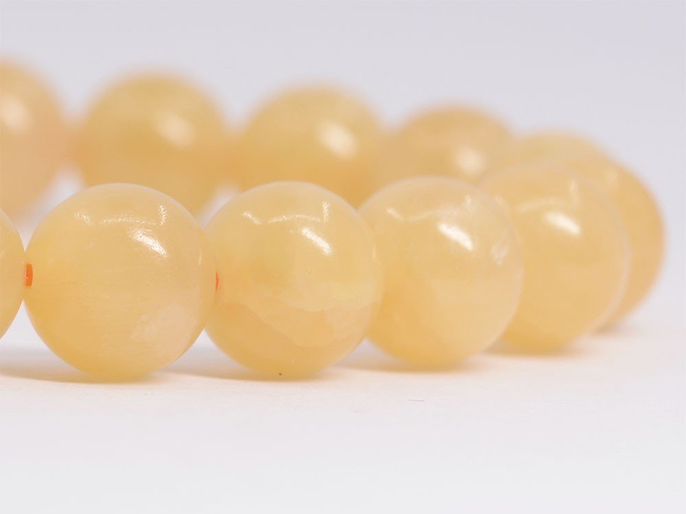 Justinstones Natural Yellow Quartzite Gemstone 8mm Round Beads Stretch Bracelet 7 Inch