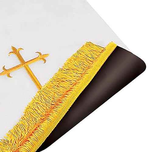 Murphy Robes Reversible Book Mark Embroidered with Gold Latin Cross Sanctuary Bible Marker, 4.25 x 37.5-Inch, Black/White