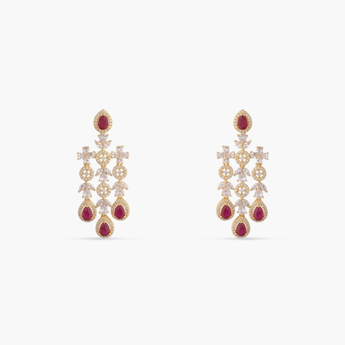 TARINIKA Gold Plated Alina Delicate CZ Necklace Set with Drop Earring Jewelry Sets for Women Perfect for Casual Occasions Classic Indian Necklace Cubic Zirconia, 1 Year Warranty*