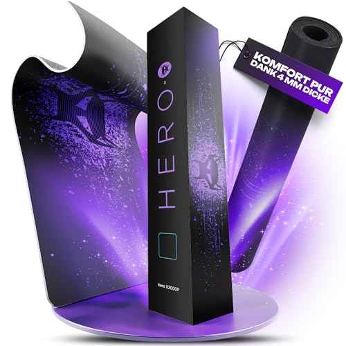 BEASTCOM Hero X2000 Gaming Mouse Pad, Purple - XL Mousepad 36"x 12" Large Mouse Pad - Thick Cloth Desk Mat for Keyboard and Mouse - Non Stitched Edges & Anti Sweat Design