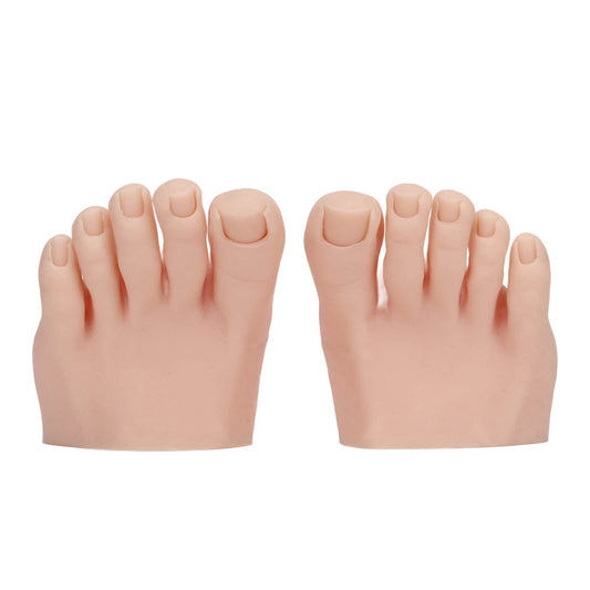 Fayelume 1 Pair Fake Foot, Silicone Feet, Nail Art Training Foot, Silicone Practice Feet Model, for Pedicure, Toe Nail Art, Acrylic Nails
