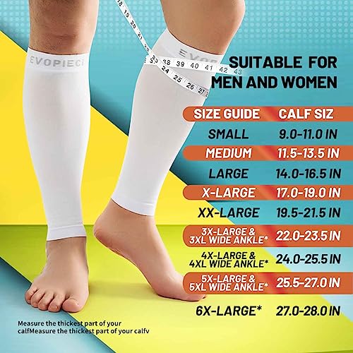 15-20mmHg 33 Pair Men and Women Wide Calf Sleeve Brace Compression Socks for Leg Support, Pain Relief
