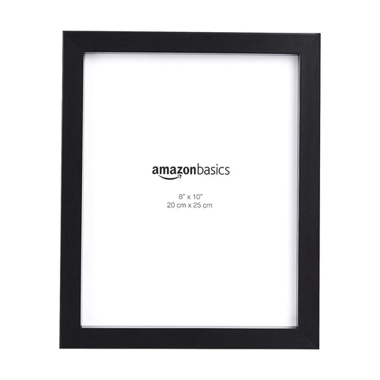 Amazon Basics Rectangular Photo Picture Frame, 8 x 10 in, Pack of 2, 11.22 x 9.21 inches, Black