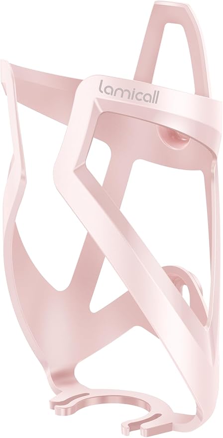 Lamicall Bike Water Bottle Holder - 1.2 Oz Ultralight & Sturdy Bike Cup Holder, Bicycle Drink Cage, Cycling Bike Water Bottle Cage with Screw Tool, for 2.75-3.94" Diameter Bottles, Pink
