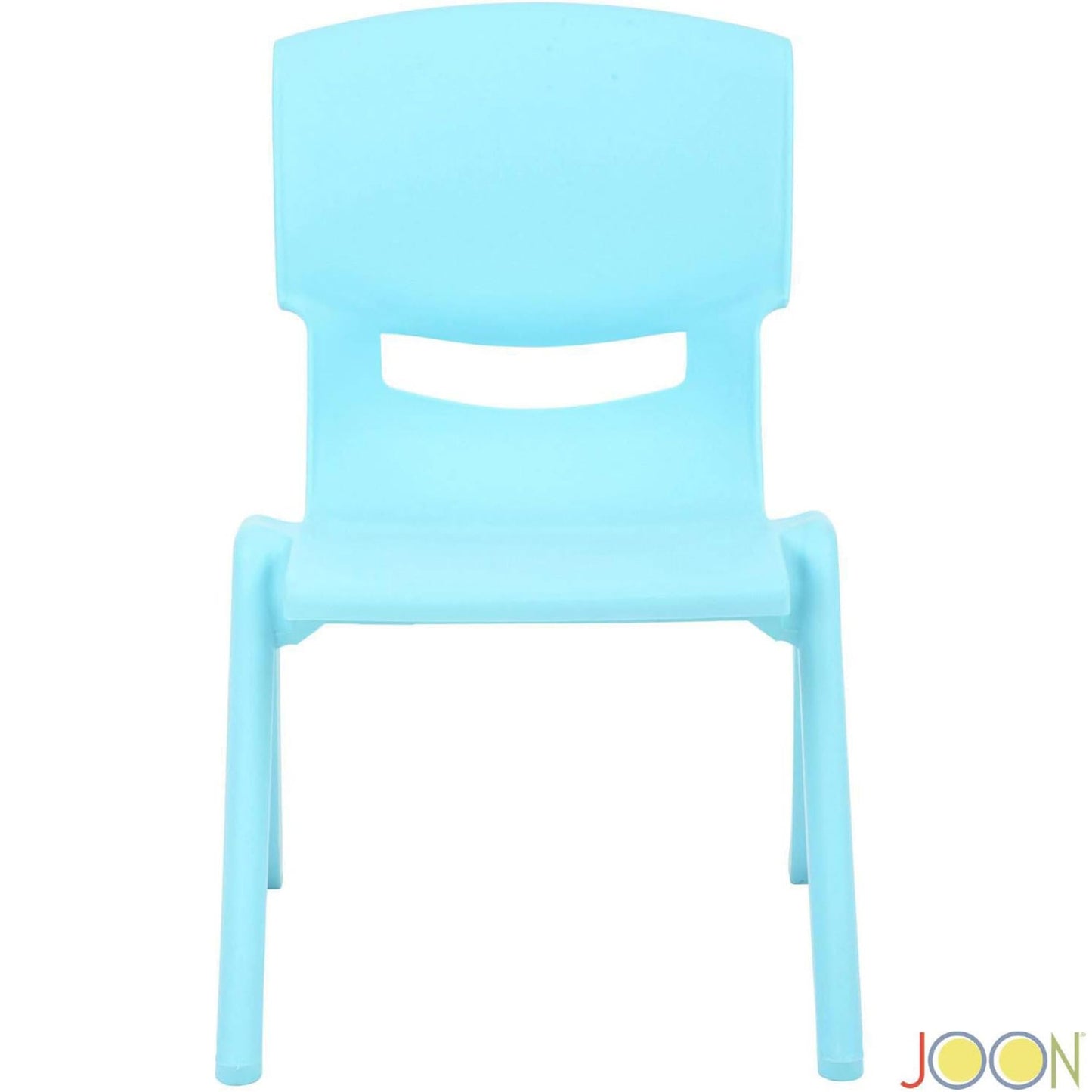 JOON Stackable Plastic Kids Learning Chairs (10 Pack), 20.8x12.5 Inches, The Perfect Chair Sets for Playrooms, Schools, Daycares and Home, Colorful Design, 10.5 Inches Seat Height, Baby Blue