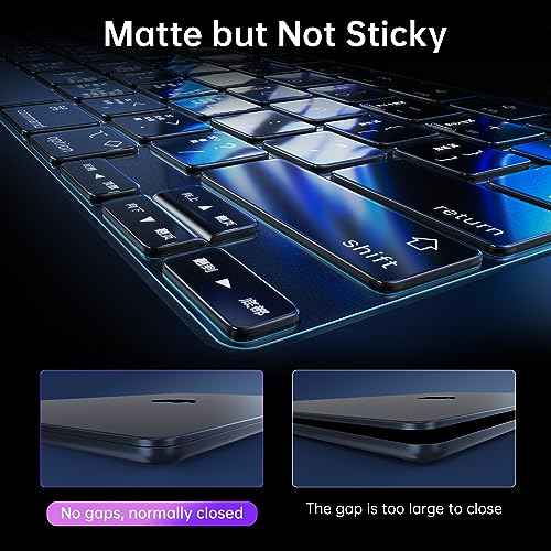 for MacBook Air 15 inch Case M4 2025 2024 2023 M3 M2 [100% Match Official Color] [Ultra Thin Armor] Hard Shell + Translucent Keyboard Cover Laptop - Midnight Clear