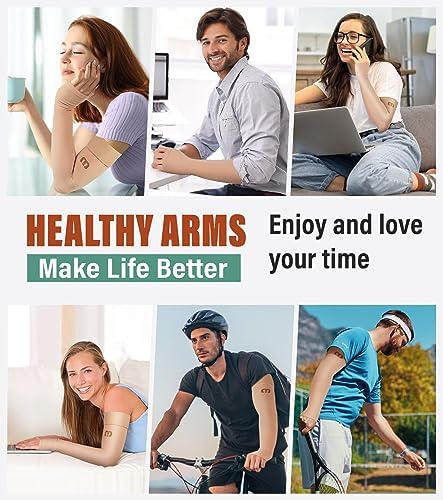 MGANG Lymphedema Compression Arm Sleeve with Gauntlet for Women Men, Opaque, 15-20 mmHg Medical Graduated Compression Full Arm Support, Thumb Lymph Edema Arm Sleeve, Pain Relief, Arthritis, Beige M