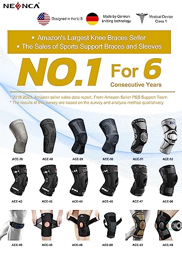 NEENCA Professional Knee Brace for Knee Pain, Medical Knee Support with Patented X-Strap Fixing System, Great Support and Stability for Joint Pain, Arthritis, Meniscus Tear, ACL, PCL, Runner, Sports