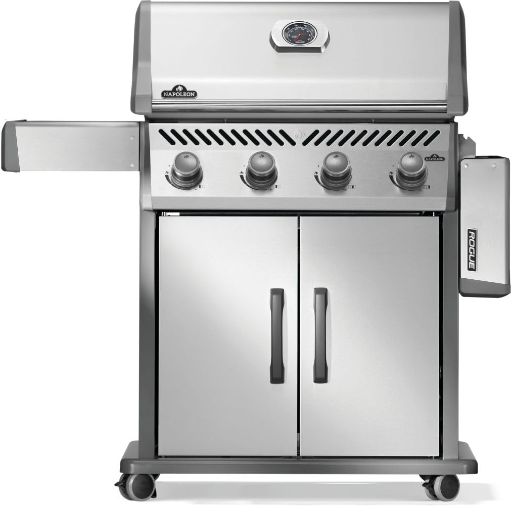 Napoleon Rogue 525 Propane Gas Grill, Stainless Steel, Durable 4-Burner Outdoor BBQ