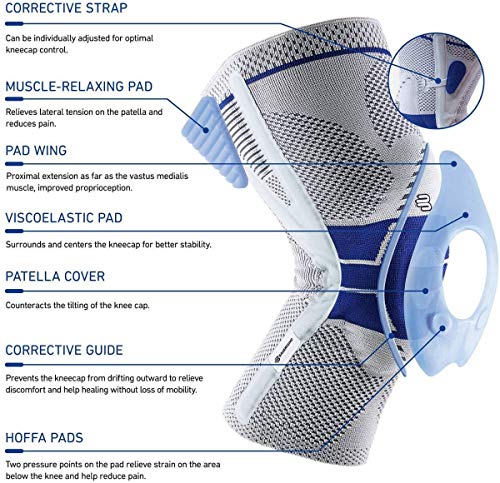 Bauerfeind - GenuTrain P3 - Patella Knee Support - For Misalignment of the Kneecap - Right Knee - Size 2 - Color Black
