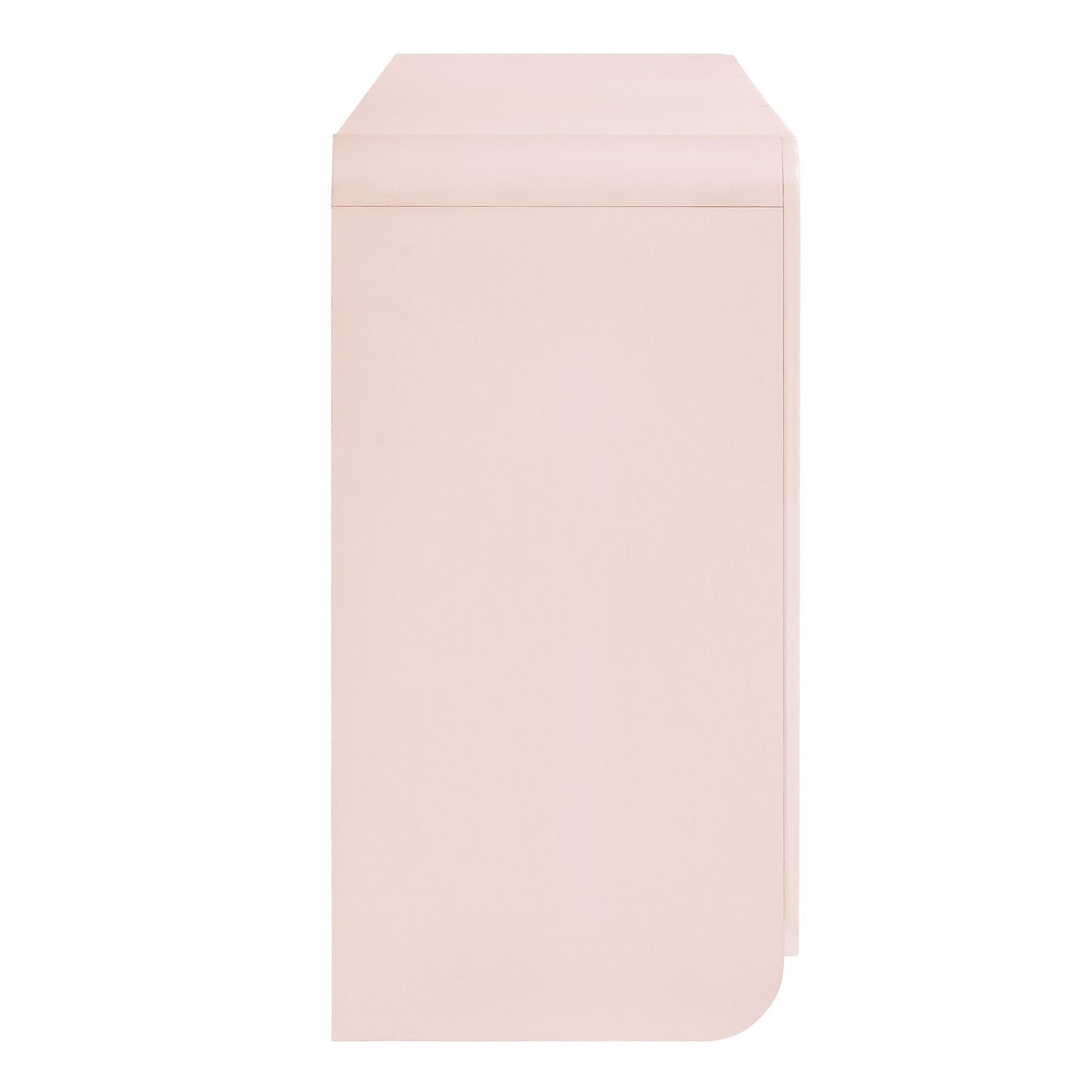 Modway Dahlia 55-Inch Fluted Sideboard Cabinet in Soft Pink — Accent Storage Cabinet with Adjustable Shelves — 3-Door Scalloped Sideboard for Living Room, Entryway, or Dining Room