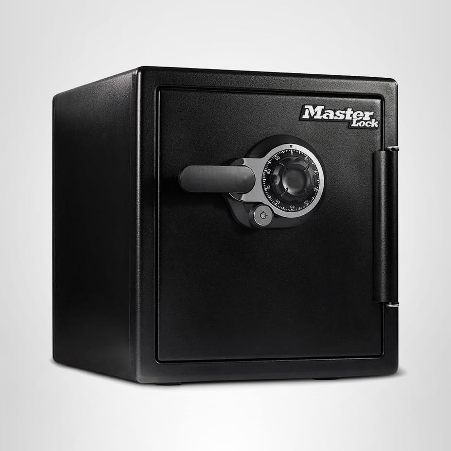 Master Lock Black Premium Fireproof and Waterproof Safe with Combination Dial, 1.23 cu-ft, STW123DUB