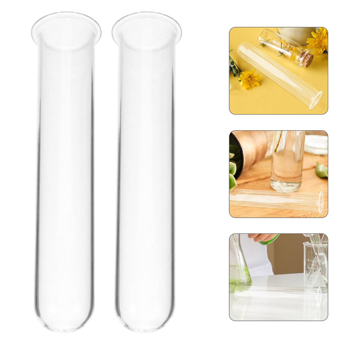 Balacoo 4pcs Hydroponic Glass Test Tube Vases 2.5x3x18cm Glass Planter Tubes for Desktop Plant Propagation and Indoor Terrarium Decoration