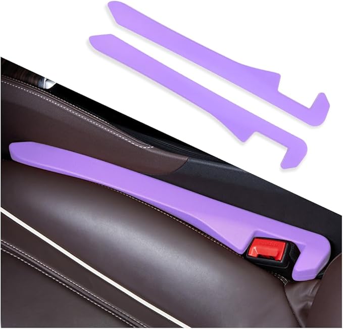 IHOTDER 2PCS Car Seat Gap Filler,Super Flexible Car Side Seat Gap Filler CCar interior Accessories,Universal Car Organizer Between Seats for Tightly Filling Seat Gaps (Purple/2PCS)â¦